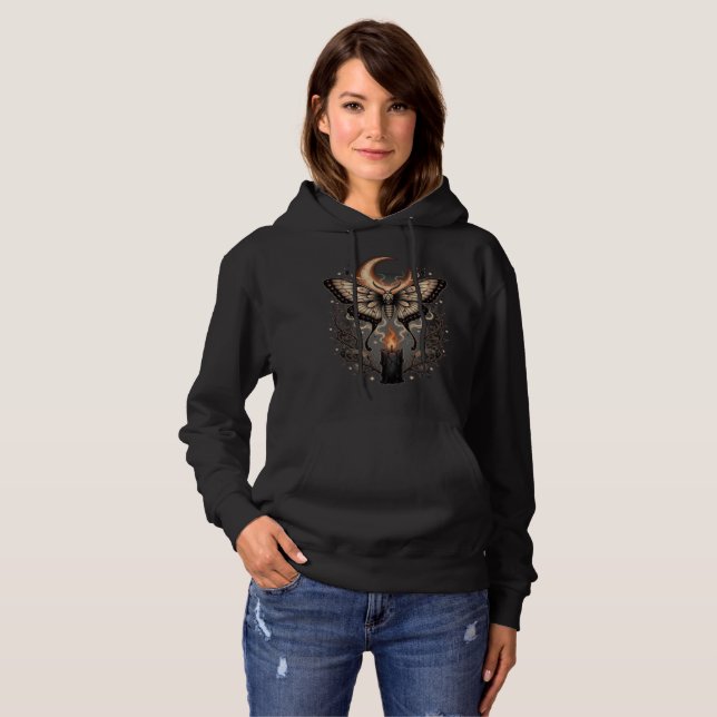 Gothic-Motten-Mond-Halloween-Kapuzenpullover Hoodie (Vorne ganz)