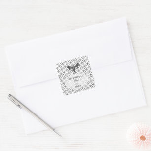 Gothic Motten-Schädel-Hochzeit – Dunkle Eleganz Quadratischer Aufkleber