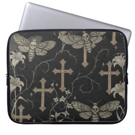 Gothic-Motten- und Kreuz-Laptop-Hülle Laptopschutzhülle