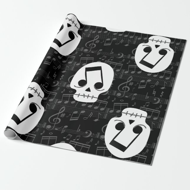 Gothic-Musiknote Geschenkpapier (Ungerollt)