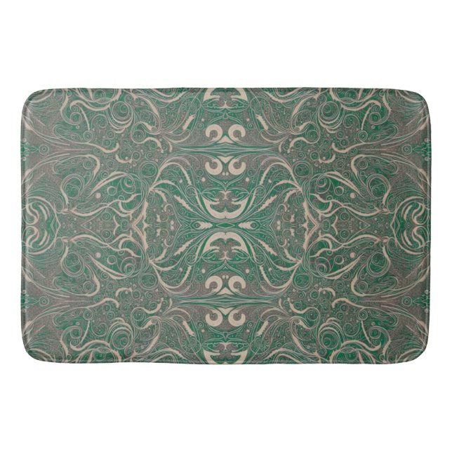 Gothic Muster Green Bath Mat Badematte (Vorderseite)