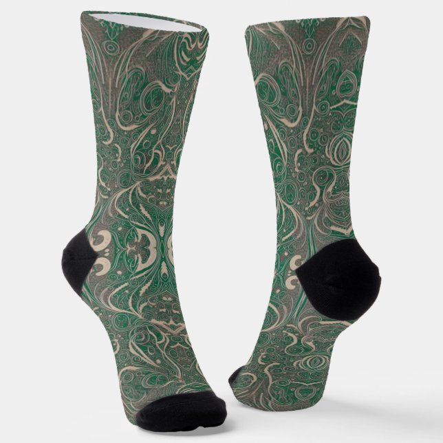 Gothic Muster Green Socks Socken (Gewinkelt)