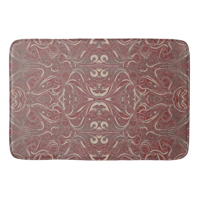 Gothic-Muster-Rotes-Badezimmer-Matte Badematte (Vorderseite)