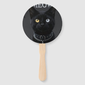 Gothic Mystic: Black Cat & Chrome "MEOW" Ästhetik Fächer