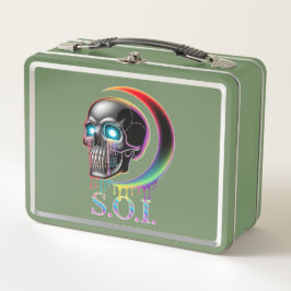 Gothic Neon Skull Metall Brotdose