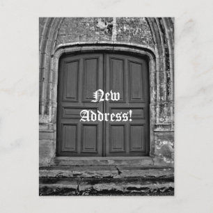 Gothic New Address Ankündigungspostkarte