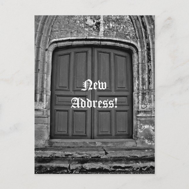 Gothic New Address Ankündigungspostkarte (Vorderseite)