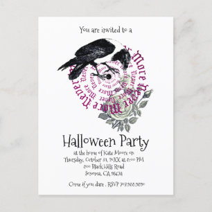 Gothic Nie mehr Raven Halloween-Party Einladung