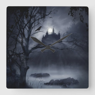 Gothic Night Fantasy Wall Clock Quadratische Wanduhr