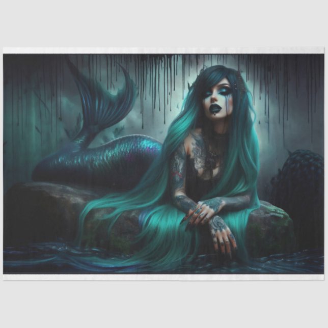 Gothic Night Mermaid Tissue Seidenpapier (Vorderseite)