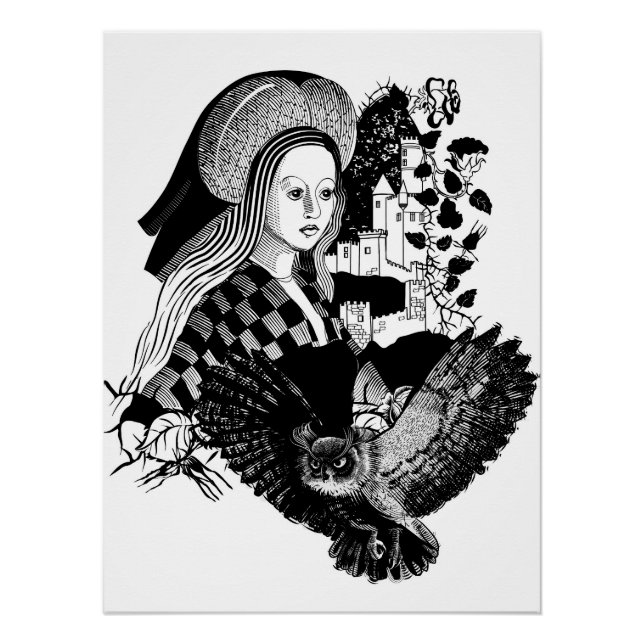 Gothic Night Owl and woman Poster (Vorderseite)