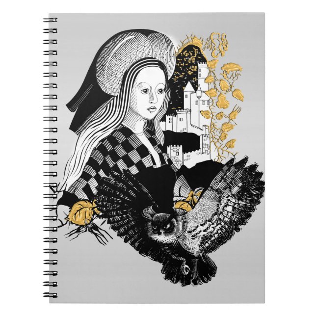 Gothic Night Owl und Frau Notizblock (Vorderseite)
