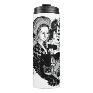 Gothic Night Owl und Frau Thermosbecher