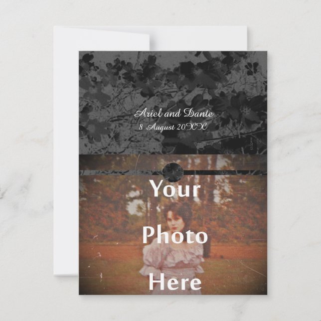 Gothic Nightfall Floral Wedding Handfasts Foto Einladung (Vorderseite)