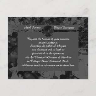 Gothic Nightfall Floral Wedding Handfastsuite Einladung