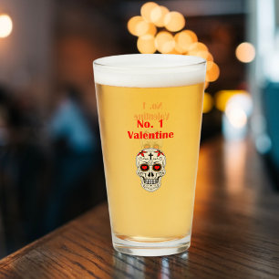 Gothic Number 1 Valentine Herz Zucker Schädel Glas