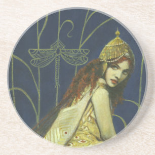 Gothic-Nymphe-Retro-Bierdeckel Getränkeuntersetzer