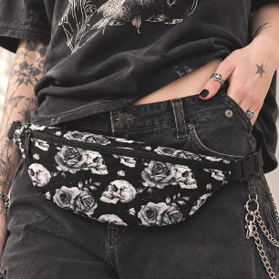 Gothic Occult Skull und Rose Bauchtasche