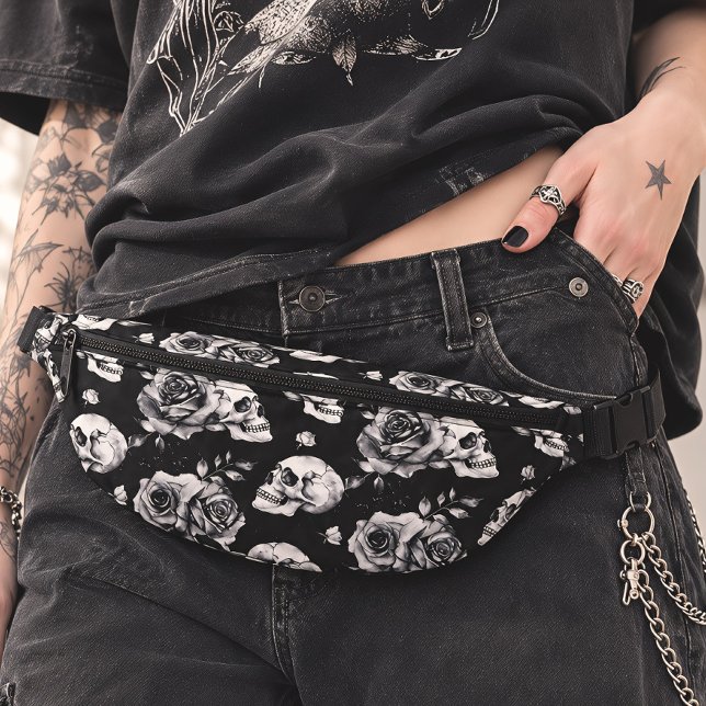 Gothic Occult Skull und Rose Bauchtasche (Von Creator hochgeladen)
