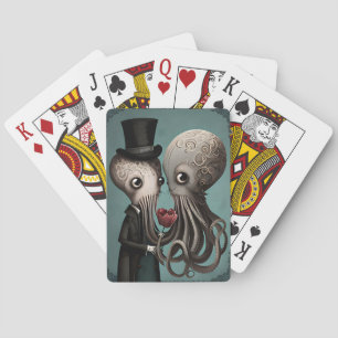 Gothic Octopus Couple Spielkarten