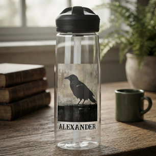 Gothic Onyx Rabe Dark Academia Silhouette Trinkflasche