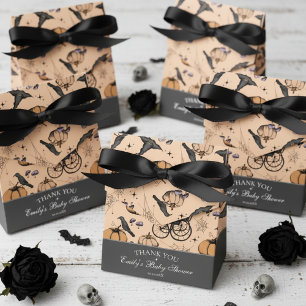 Gothic Orange Babywagen Baby Shower Danke Geschenkschachtel