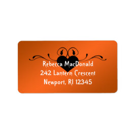 Gothic Orange, Black Return Address Label Adressaufkleber