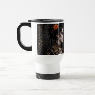 Gothic Orange Rose Paar-Reisebecher - Romantisch  Reisebecher