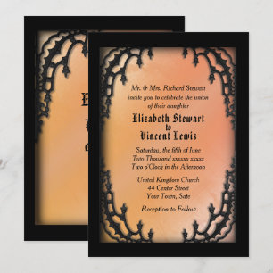 Gothic Orange Wedding Theme Einladung