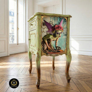 Gothic Paris Rosa Flügel Gargoyle Decoupage Seidenpapier