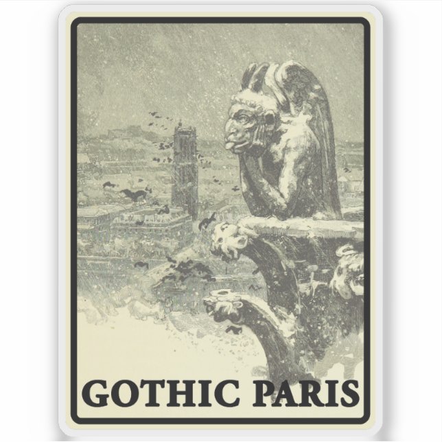 Gothic Paris - v2 Aufkleber (Vorderseite)