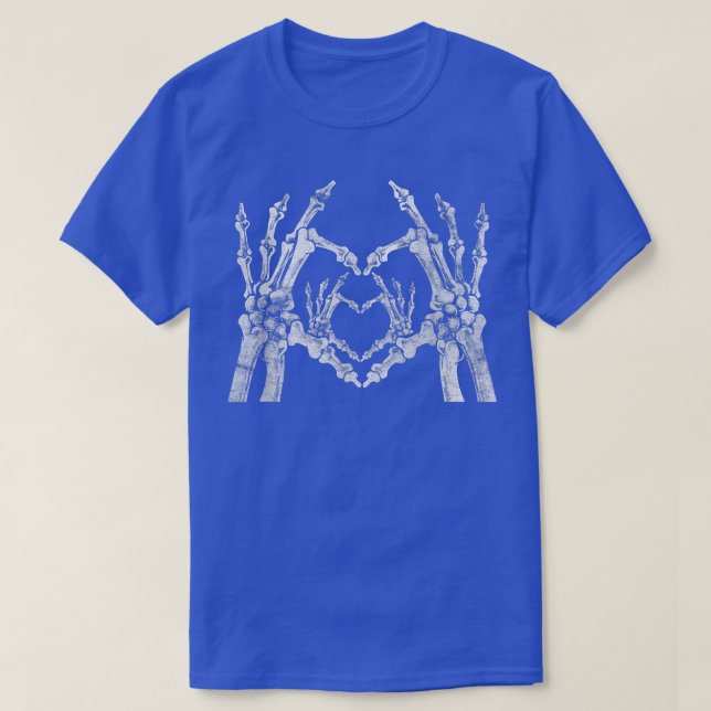 Gothic Pastel Goth Skeleton Hands Heart Couples Ma T-Shirt (Design vorne)
