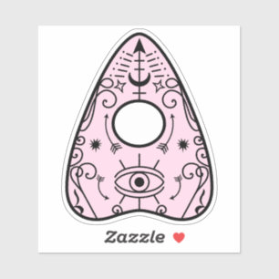 Gothic Pastel Pink Black Spirit Board Planchette Aufkleber