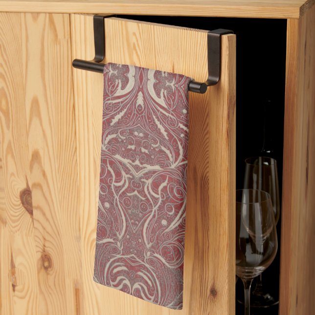 Gothic Pattern Red Kitchen Handtuch (Drittel gefaltet)