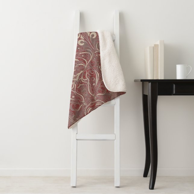 Gothic-Pattern-Rote-Sherpa-Decke Sherpadecke (Beispiel)