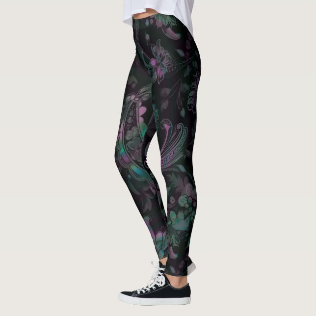Gothic Petrol Paisley Leggings (Links)