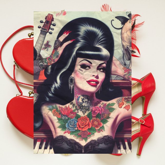 Gothic Piano Girl Seidenpapier (Von Creator hochgeladen)