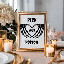 Gothic Pick Your Poison Halloween Baby Dusche Schi