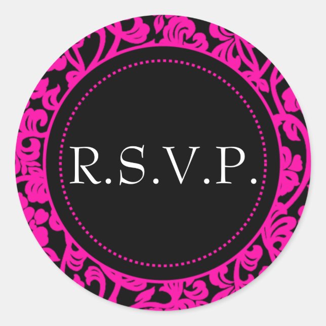 Gothic Pink & Black Geblüht Umschlag Aufkleber (Vorderseite)