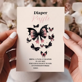 Gothic Pink Halloween Baby Duwer Raffle Diapper Begleitkarte