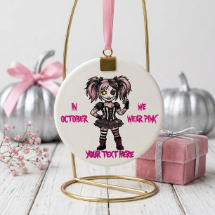 Gothic Pink Halloween I Im Oktober tragen wir Pink Keramikornament