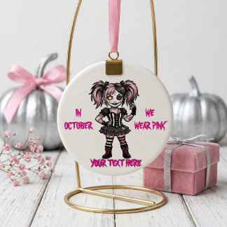 Gothic Pink Halloween I Im Oktober tragen wir Pink Keramikornament