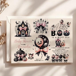 Gothic Pink Halloween Kinderdusche Einladung