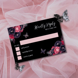 Gothic Pink Red & Black Moody Quinceañera UAWG Einladung