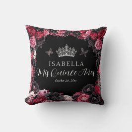 Gothic Pink Red & Black Quinceañera Throw Kissen