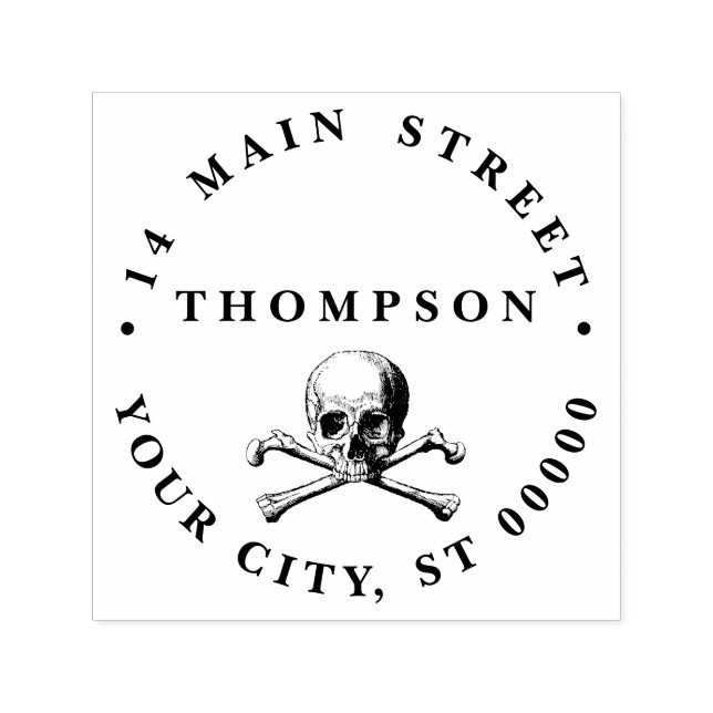 Gothic Pirate Skull Crossbones Name Rücksendeadres Permastempel (Design)