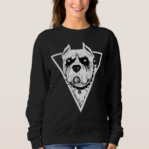 Gothic Pitbull für Heavy Metal Halloween Hund Love Sweatshirt