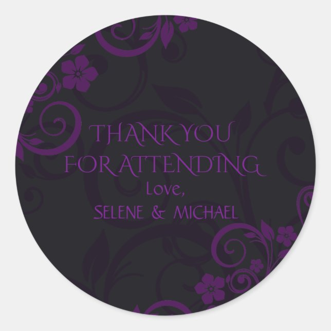 Gothic Plum Danke Stickers (Vorderseite)