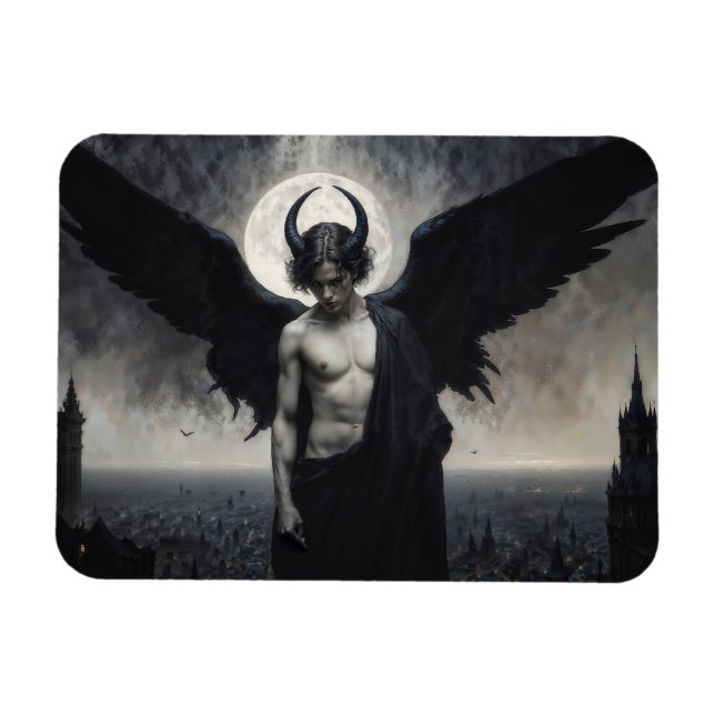 Gothic Portrait of Lord Lucifer Magnet (Horizontal)