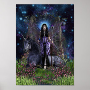Gothic Princess & Unicorn Poster